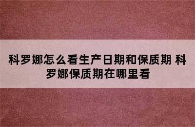 科罗娜怎么看生产日期和保质期 科罗娜保质期在哪里看